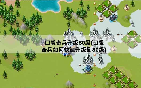 口袋奇兵升级80级(口袋奇兵如何快速升级到80级)