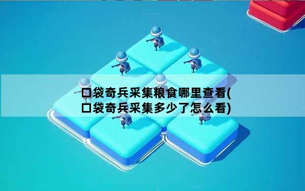 口袋奇兵采集粮食哪里查看(口袋奇兵采集多少了怎么看)